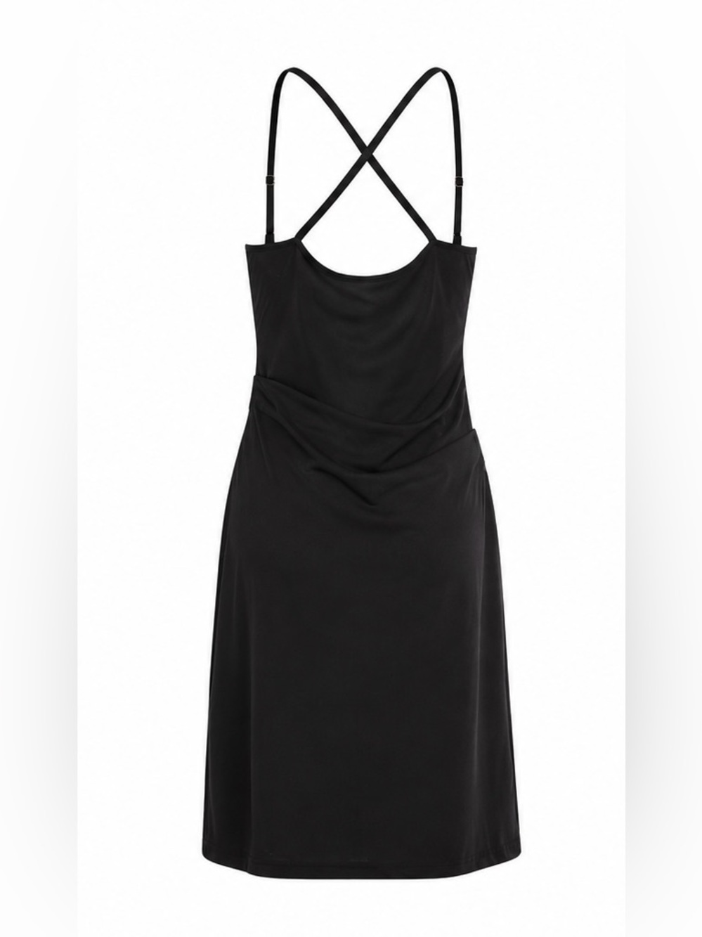 Nicole Miller Black Slip Dress with Pink Crystal Detail - Picture 3 of 3